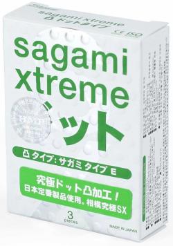 Презервативы SAGAMI Xtreme Type-E с точечной и ребристой текстурой 3шт. Vestalshop.ru - Изображение 2
