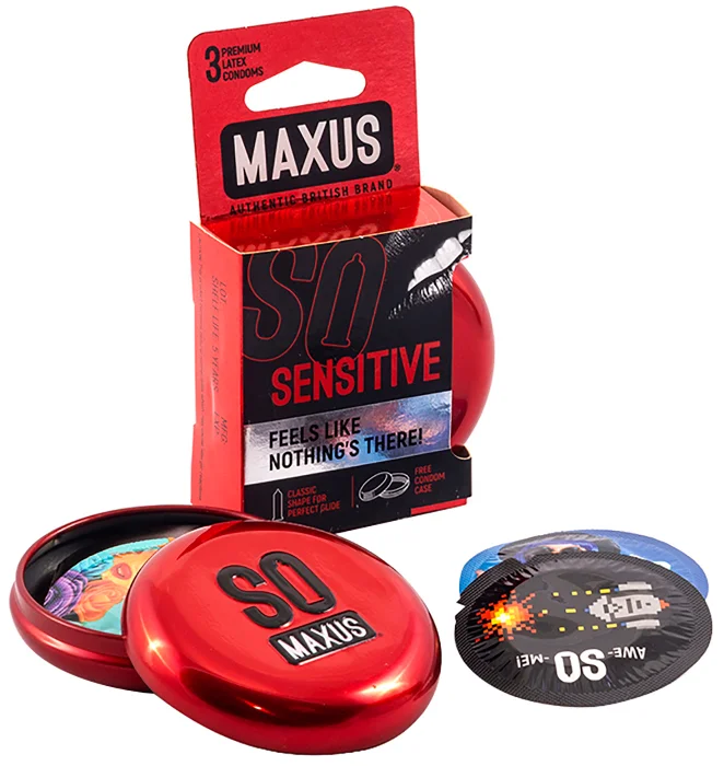 MAXUS SENSITIVE №3 ультратонкие презервативы в металлическом кейсе 3 шт. Vestalshop.ru - Изображение 3