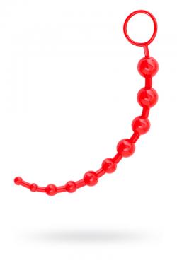 Анальная цепочка Black & Red by TOYFA, водонепроницаемая, ПВХ, красная, 31 см, диаметр 3 см Vestalshop.ru - Изображение 1