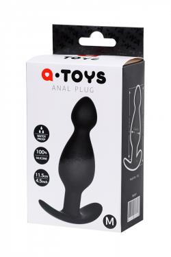 Анальная пробка A-Toys by TOYFA размера M, силикон, черная, 11,5 см, Ø 3,5 см Vestalshop.ru - Изображение 6