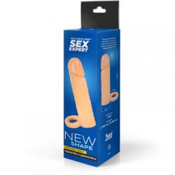 Удлиняющая насадка на пенис с кольцом для мошонки, 16 см. Vestalshop.ru - Изображение 4