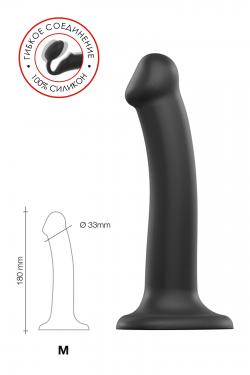 Ремневой нереалистичный страпон на присоске Strap-on-me, M, силикон, черный, 18 см Vestalshop.ru - Изображение 8