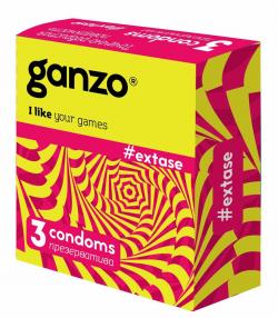 GANZO EXTASE презервативы анатомические с точечной и ребристой текстурой, 3 шт. Vestalshop.ru - Изображение 3
