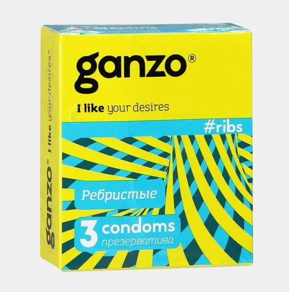 Ganzo презервативы Twister, №3 (анатомические ребристые с согревающей смазкой) Vestalshop.ru - Изображение 1