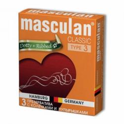 Презервативы Masculan 3 Classic с колечками и пупырышками, 3шт.