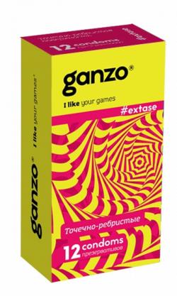 GANZO EXTASE презервативы анатомические с точечной и ребристой текстурой, 12 шт. Vestalshop.ru - Изображение 4