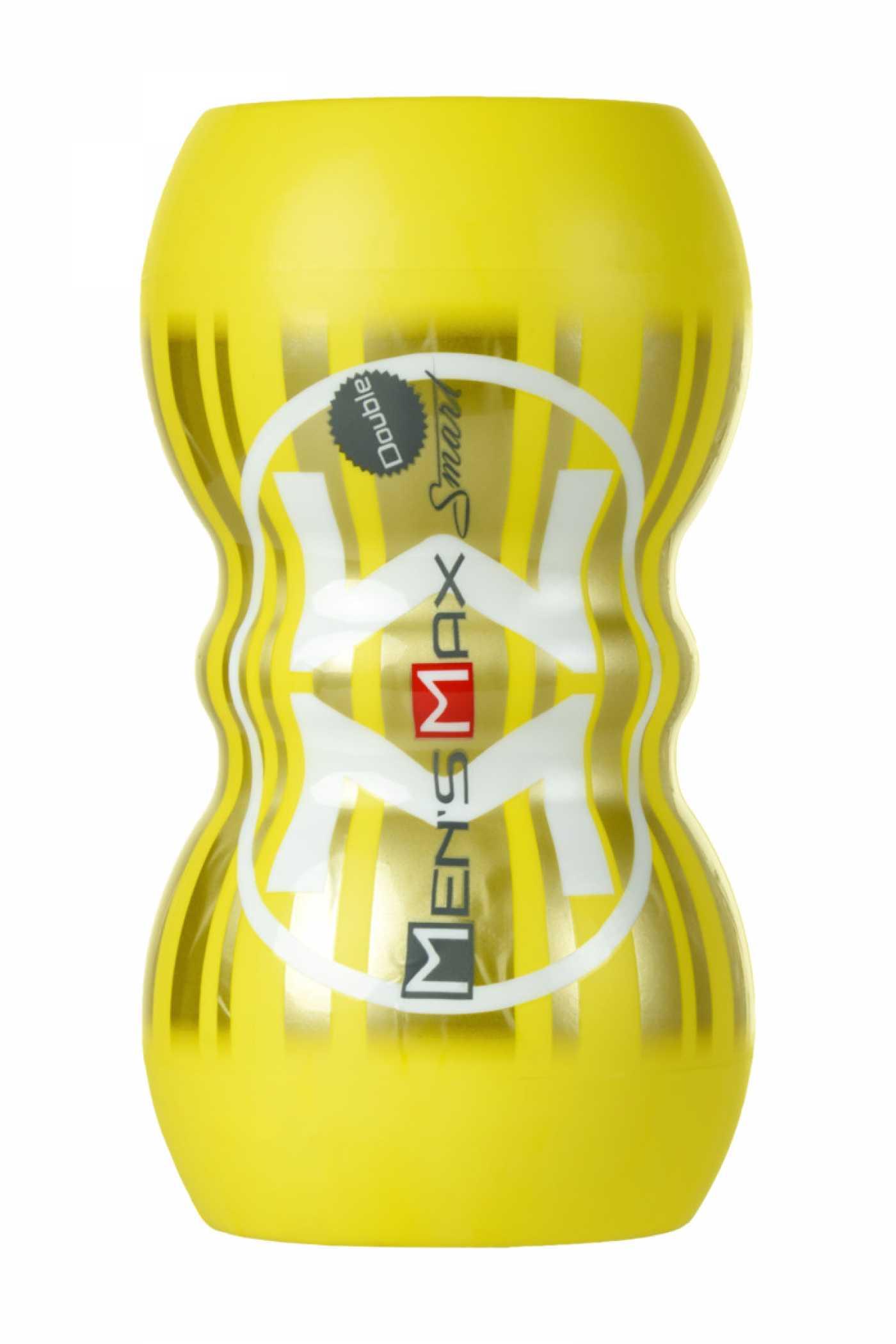 Мастурбатор нереалистичный Smart Doubble  MensMax желтый
