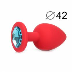 Втулка Анальная красная ( голубой ) L95 D 42