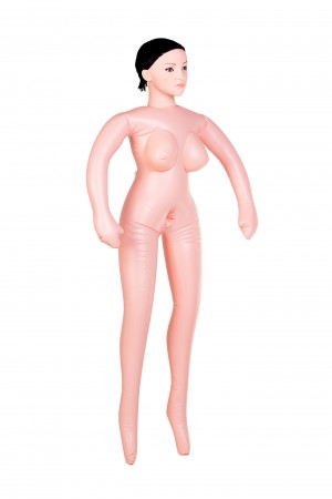 Кукла надувная Nurse Emilia реалистичная голова,брюнетка, TOYFA Dolls-X, с двумя отверстиями,вставка