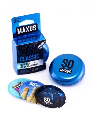 MAXUS CLASSIC №3 презервативы классические в металлическом кейсе 3 шт.