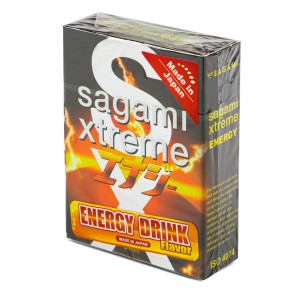 SAGAMI Energy ультратонкие презервативы со вкусом энергетического напитка 3 шт.