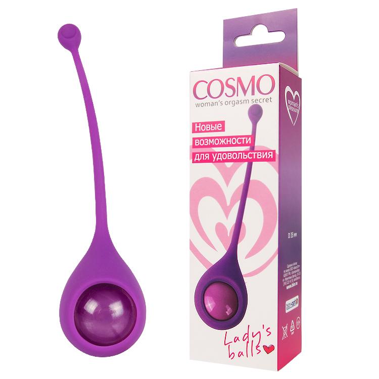 Шарик вагинальный Cosmo со смещенным центром тяжести, цвет фиолетовый, диаметр 35 мм, CSM-23032