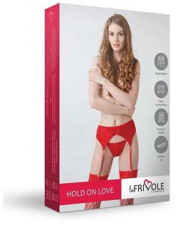 Завлекающий пояс для чулок из красной сетки Hold on Love от Le Frivole Vestalshop.ru - Изображение 3