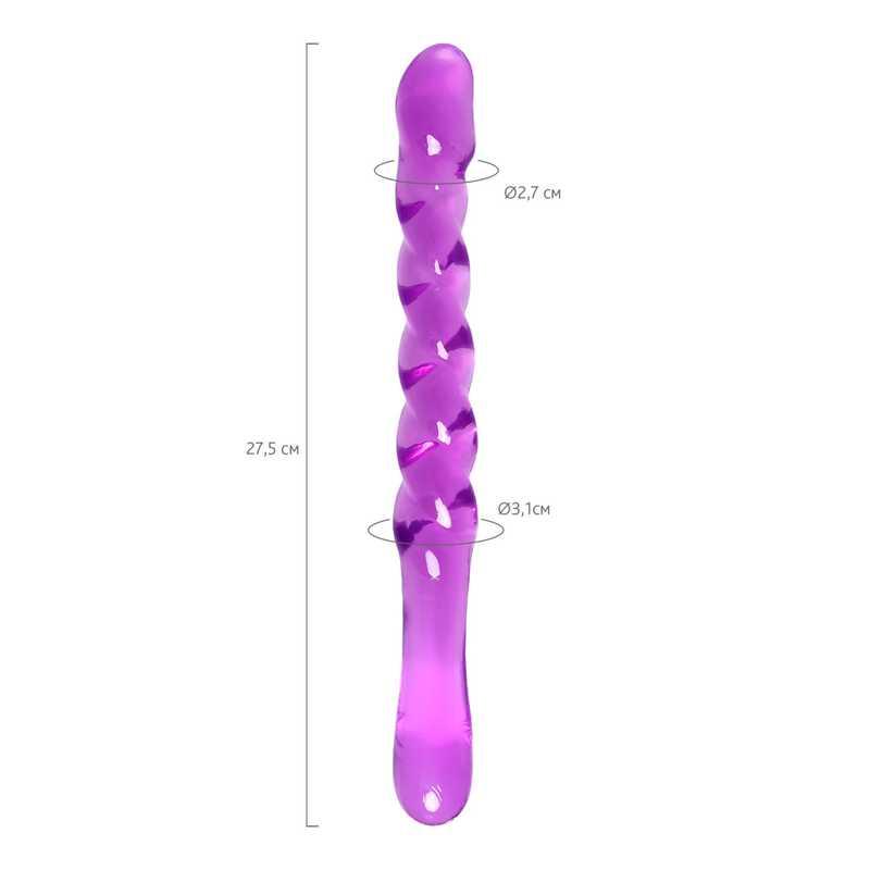 Двухсторонний фаллоимитатор  A-TOYS BY TOYFA TANZA, TPE, фиолетовый, длина 27,5 см., диаметр 3.1 см. Vestalshop.ru - Изображение 5