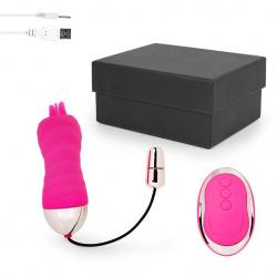 Перезаряжаемое розовое виброяйцо A-Loving с 10 режимами вибрации и пультом ДУ Vestalshop.ru - Изображение 1