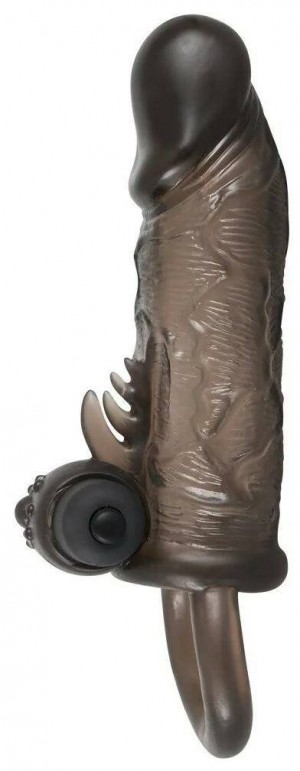Вибронасадка на пенис с кольцом для мошонки Rebel Extension Slim Fit, 16 см