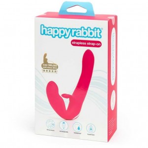 Безремневой страпон Happy Rabbit Strap-on розовый