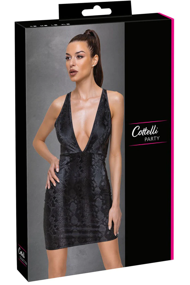 Платье под  кожу  питона Cottelli Dress Snake  цвет черный S Vestalshop.ru - Изображение 1