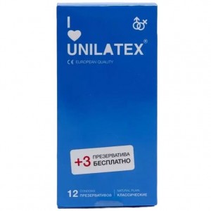 Unilatex natural plain классические латексные презервативы 12 шт.