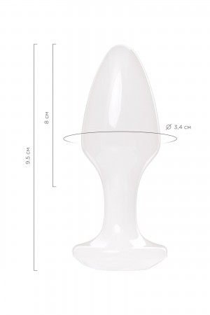 Анальная втулка TOYFA, акрил, белый, 9,5 см, диаметр 3,4 см