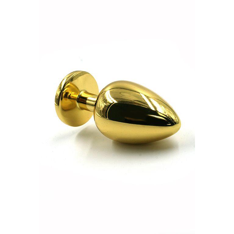 Золотая анальная пробка с нежно-розовым кристаллом (Small) Vestalshop.ru - Изображение 4