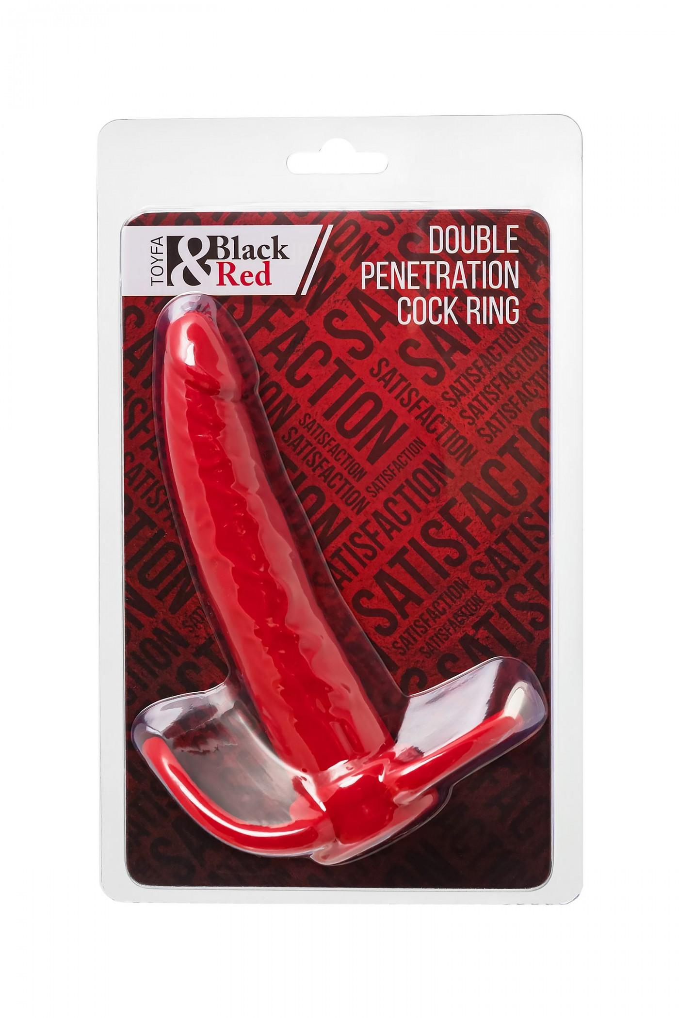 Насадка на пенис для двойного проникновения Black&Red by TOYFA , силикон, красный, 16,5 см Vestalshop.ru - Изображение 4