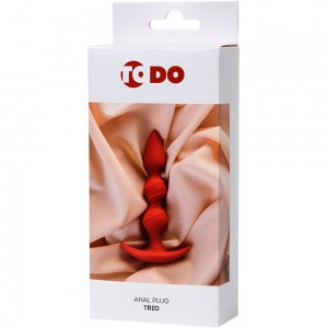 Анальная втулка ToDo by Toyfa Trio, силикон, красная, 16 см, диаметр 3,3 см