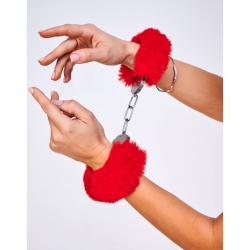 Шикарные наручники с пушистым красным мехом (Be Mine) Vestalshop.ru - Изображение 1