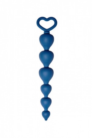 Анальная цепочка Love Beam, силикон, диаметр до 3,2 см, длина 19 , цвет кобальт