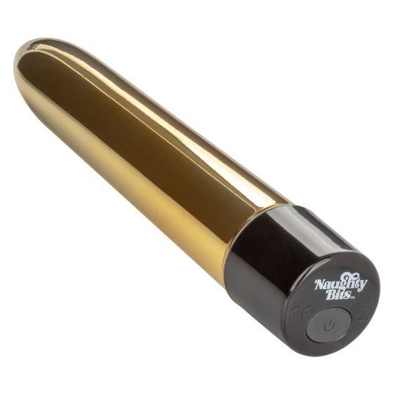 Золотистый классический вибратор Naughty Bits Gold Dicker Personal Vibrator Vestalshop.ru - Изображение 5