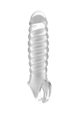 Увеличивающая насадка закрытого типа с кольцом для фиксации на мошонке No.32 Stretchy Penis Extensio