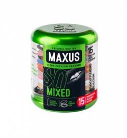 Презервативы "MAXUS" MIXED № 15 (классика, тонкий и точечно-ребристый) в кейсе