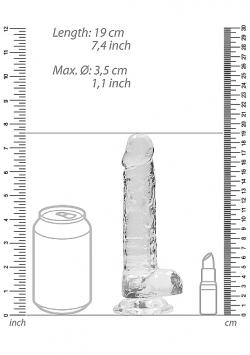 Фалоимитатор из эластомера длина 19 см., диаметр 3.5 см. Realistic Dildo With Balls