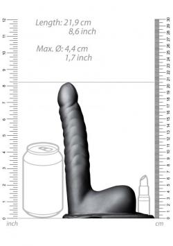 Страпон фаллопротез с ребристой фактурой с мошонкой - 8'' / 21 см