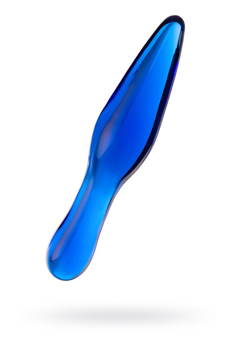Двусторонний фаллоимитатор Sexus Glass, стекло, синий, 17,5 см Vestalshop.ru - Изображение 1