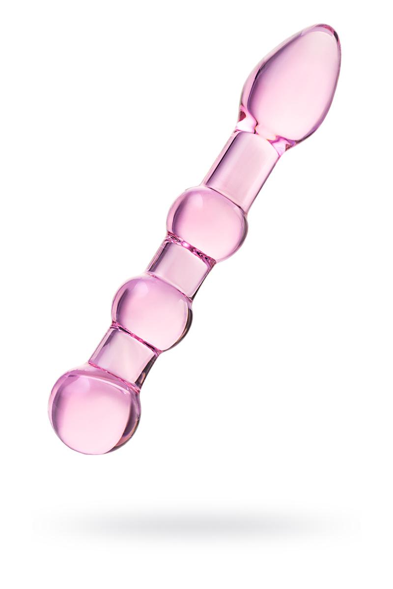Двусторонний фаллоимитатор Sexus Glass, стекло, розовый, 18 см Vestalshop.ru - Изображение 4