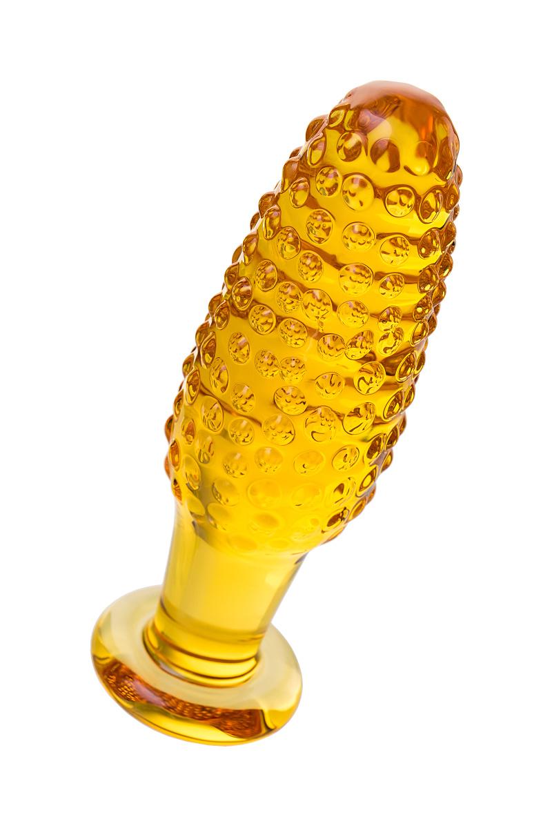 Анальная втулка Sexus Glass, стекло, желтая, 13 см, Ø 4 см Vestalshop.ru - Изображение 4