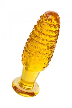 Анальная втулка Sexus Glass, стекло, желтая, 13 см, Ø 4 см Vestalshop.ru - Изображение 3