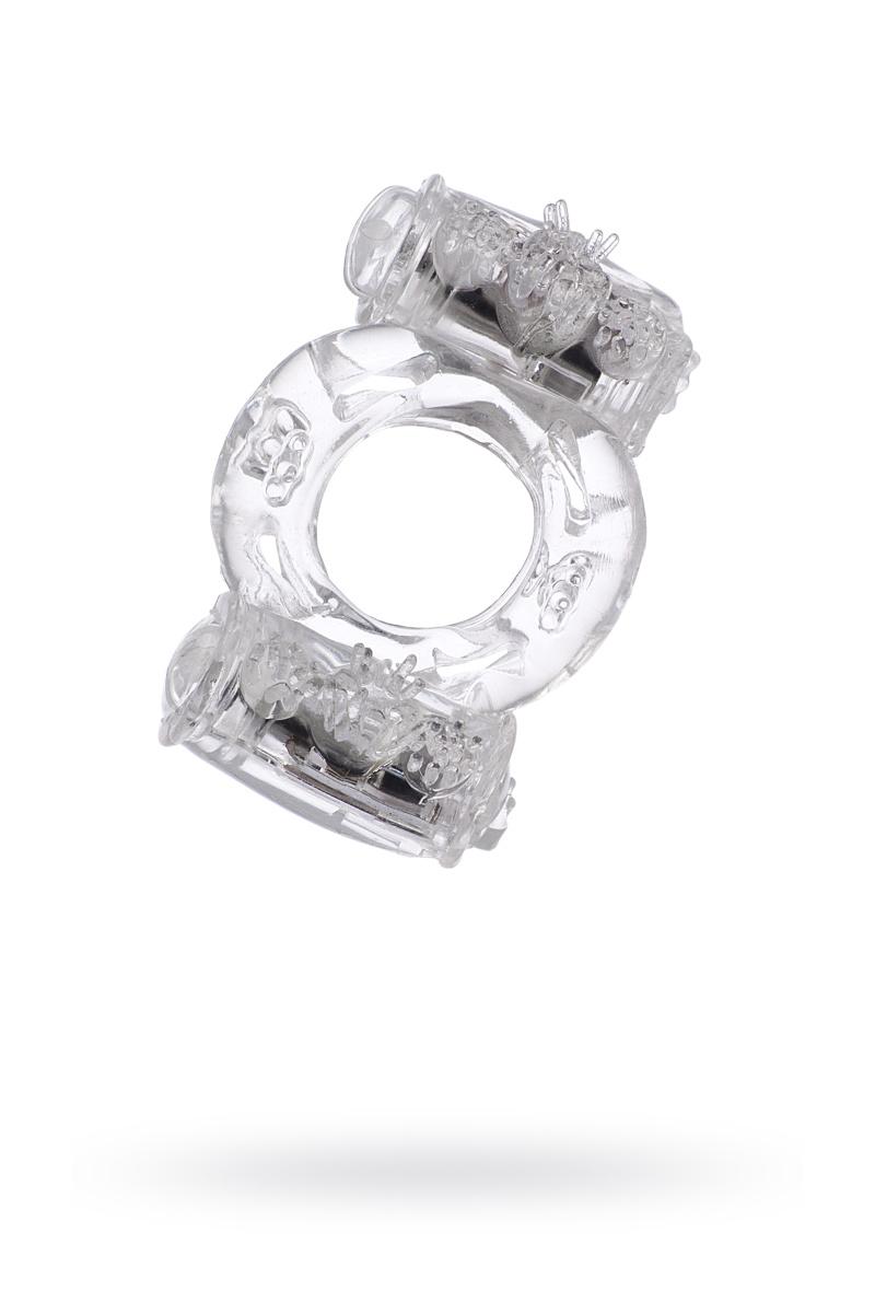 Эрекционное кольцо на пенис с двойной вибрацией TOYFA, TPE, прозрачный Vestalshop.ru - Изображение 4