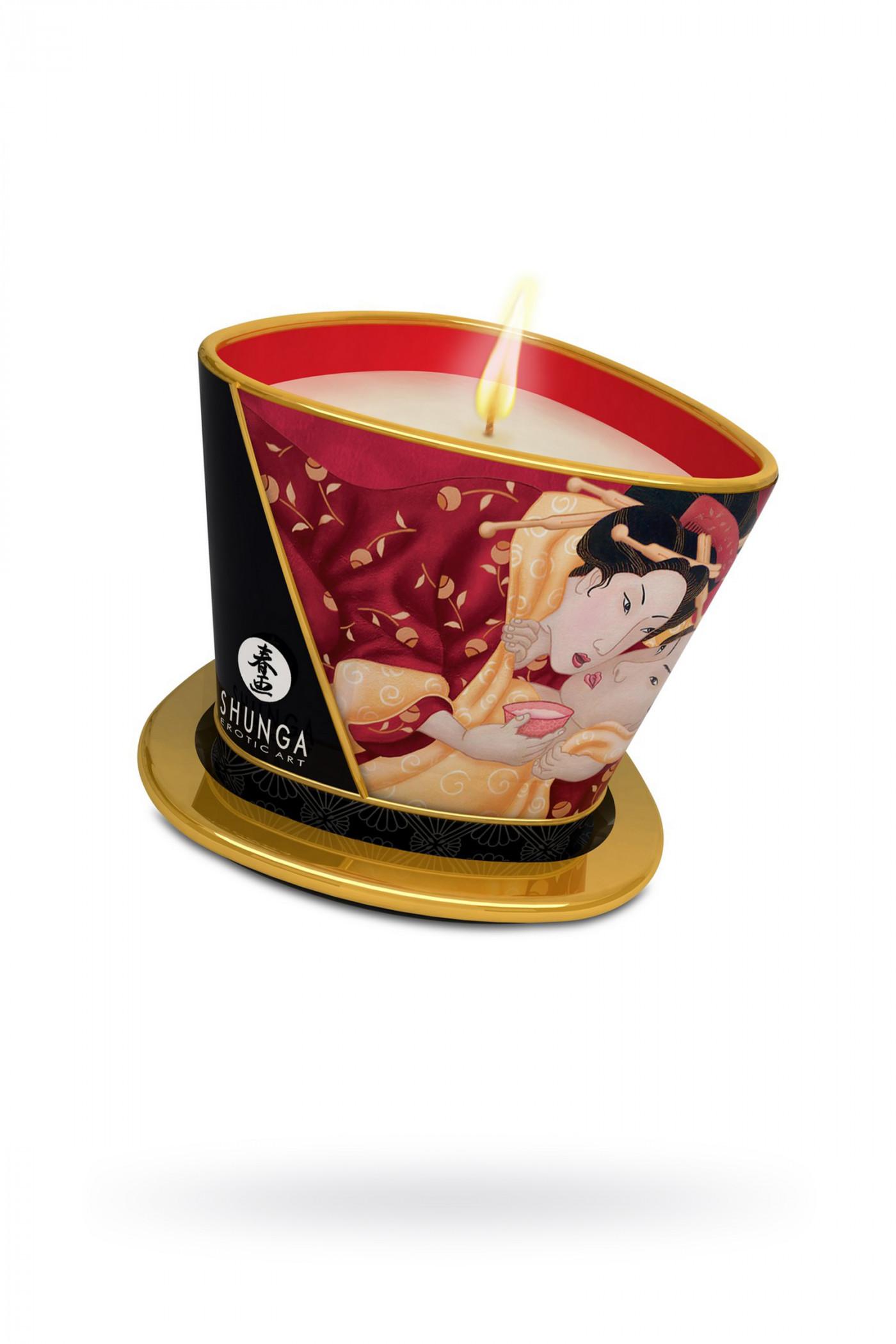 Ароматизированная свеча и масло для массажа  Shunga «Клубника и шампанское», 170 мл Vestalshop.ru - Изображение 3