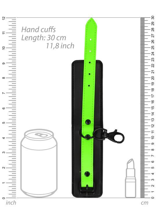 OU733GLOSMOU733GLOSMНабор из искусственной кожи для бондажа Thigh Cuffs & Belt - GitD - Neon Green/B Vestalshop.ru - Изображение 3