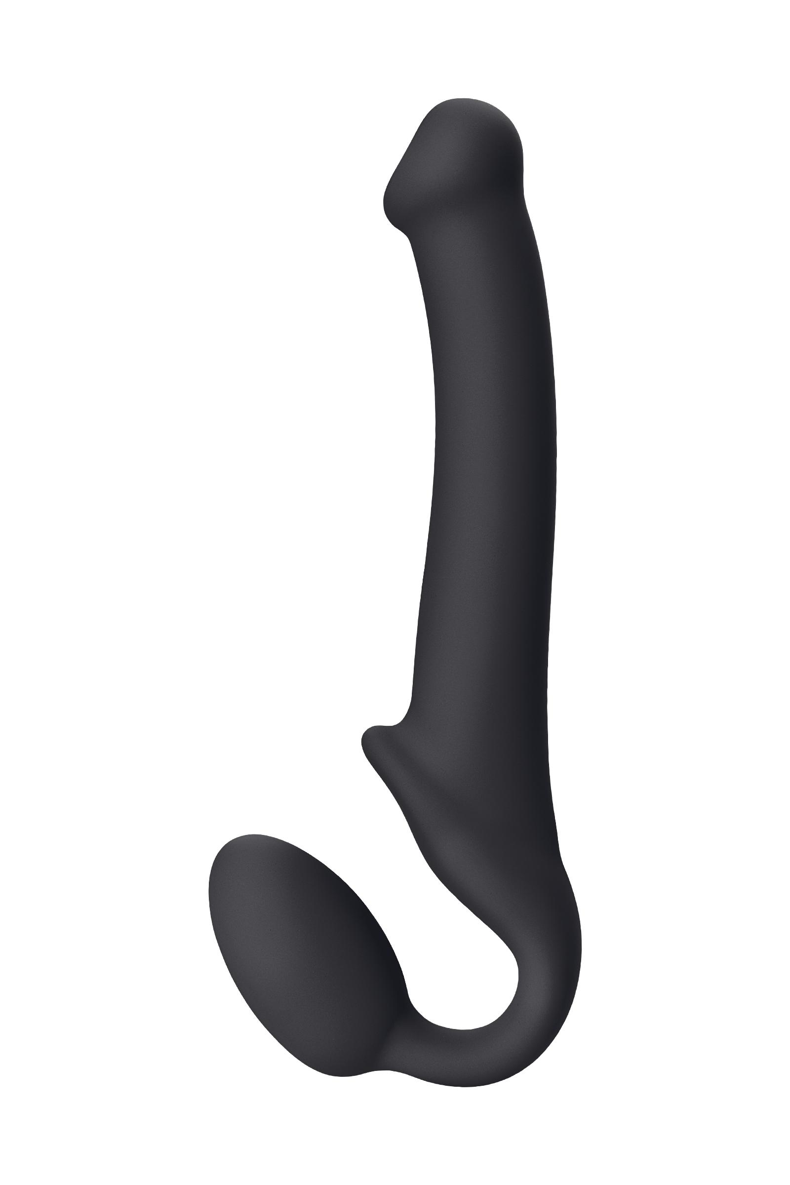 Безремневой нереалистичный страпон Strap-on-me, M, силикон, черный, 24,5 см Vestalshop.ru - Изображение 4