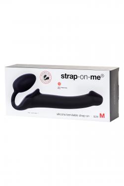 Безремневой нереалистичный страпон Strap-on-me, M, силикон, черный, 24,5 см Vestalshop.ru - Изображение 8