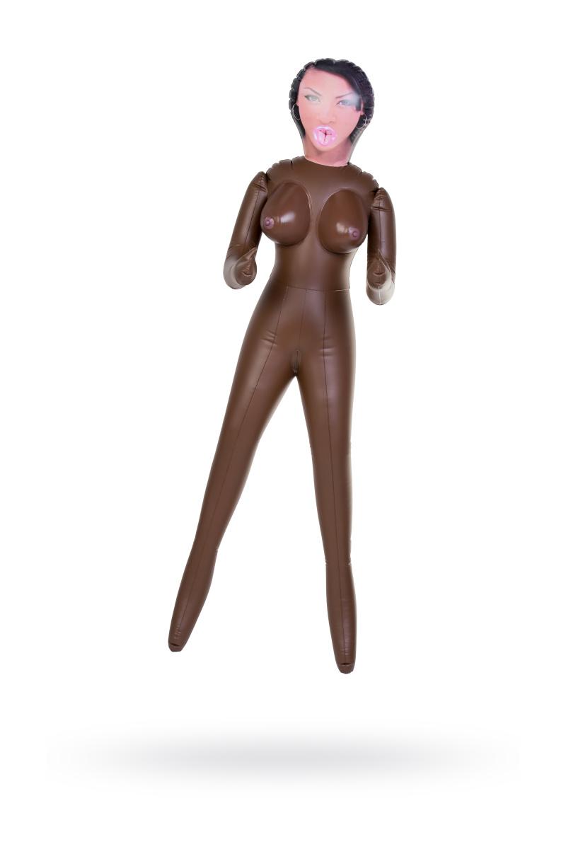 Кукла надувная Dolls-X by TOYFA Michelle, негритянка, с тремя отверстиями, 160 см Vestalshop.ru - Изображение 1