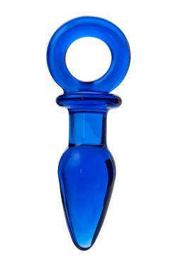 Анальная втулка Sexus Glass, Стекло, Синий длина 13,7 см., диаметр 3.5 см.