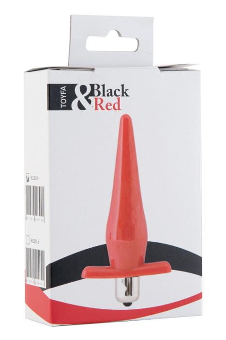 Анальная втулка Black & Red by TOYFA с вибрацией, влагостойкая, TPR, красная, 12,7 см, Ø 3 см Vestalshop.ru - Изображение 4