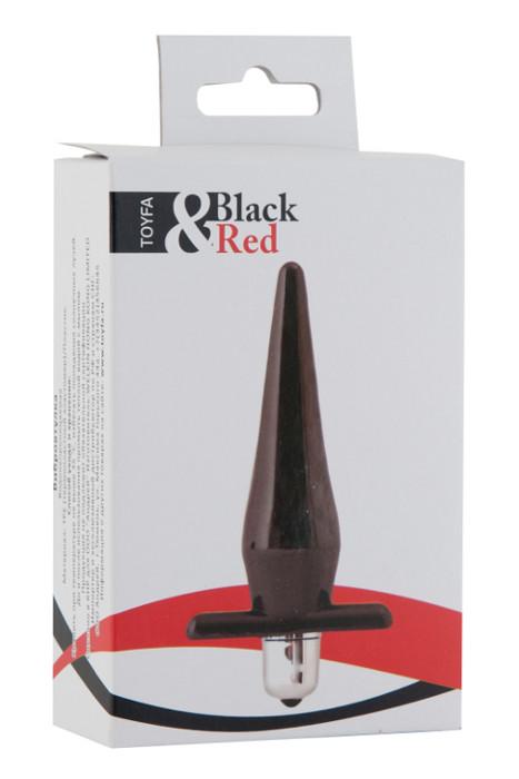 Анальная втулка Black & Red by TOYFA с вибрацией, влагостойкая, TPR, чёрная, 12,7 см, Ø 3 см Vestalshop.ru - Изображение 4