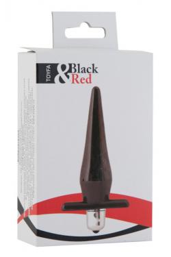 Анальная втулка Black & Red by TOYFA с вибрацией, влагостойкая, TPR, чёрная, 12,7 см, Ø 3 см