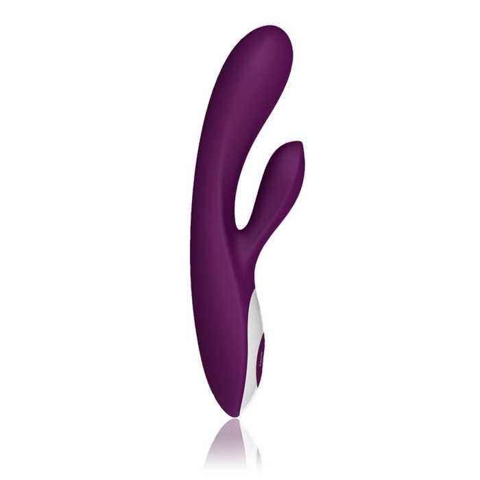 Вибратор с клиторальным стимулятором Nalone Rhythm X2 , Силикон, Фиолетовый, 21,6 см