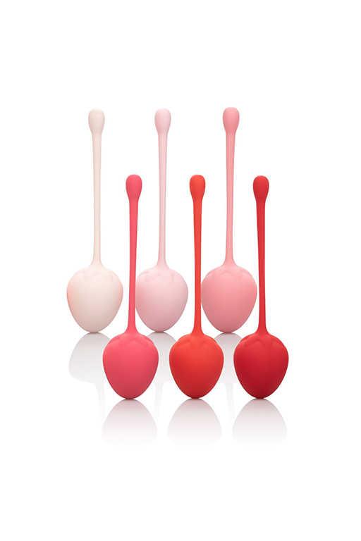 Набор необычных одинарных вагинальных шириков в виде клубники Kegel Training Set Strawberry